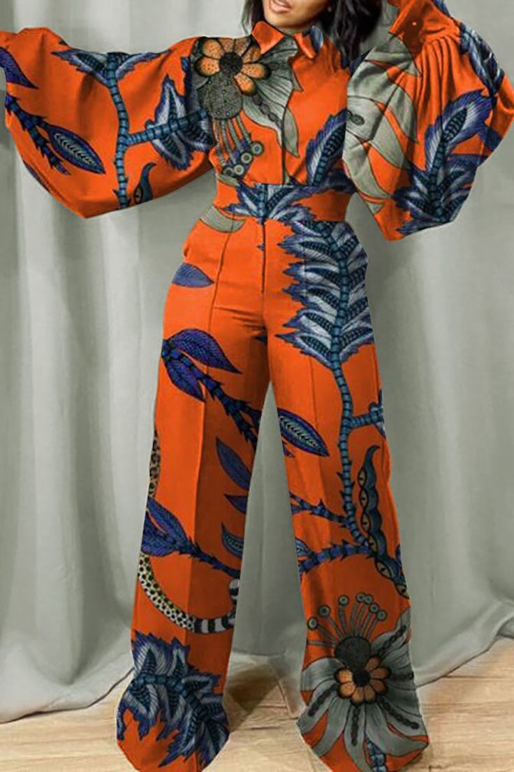 Elegant Women 2-Piece Ankara Shirt and Trousers
