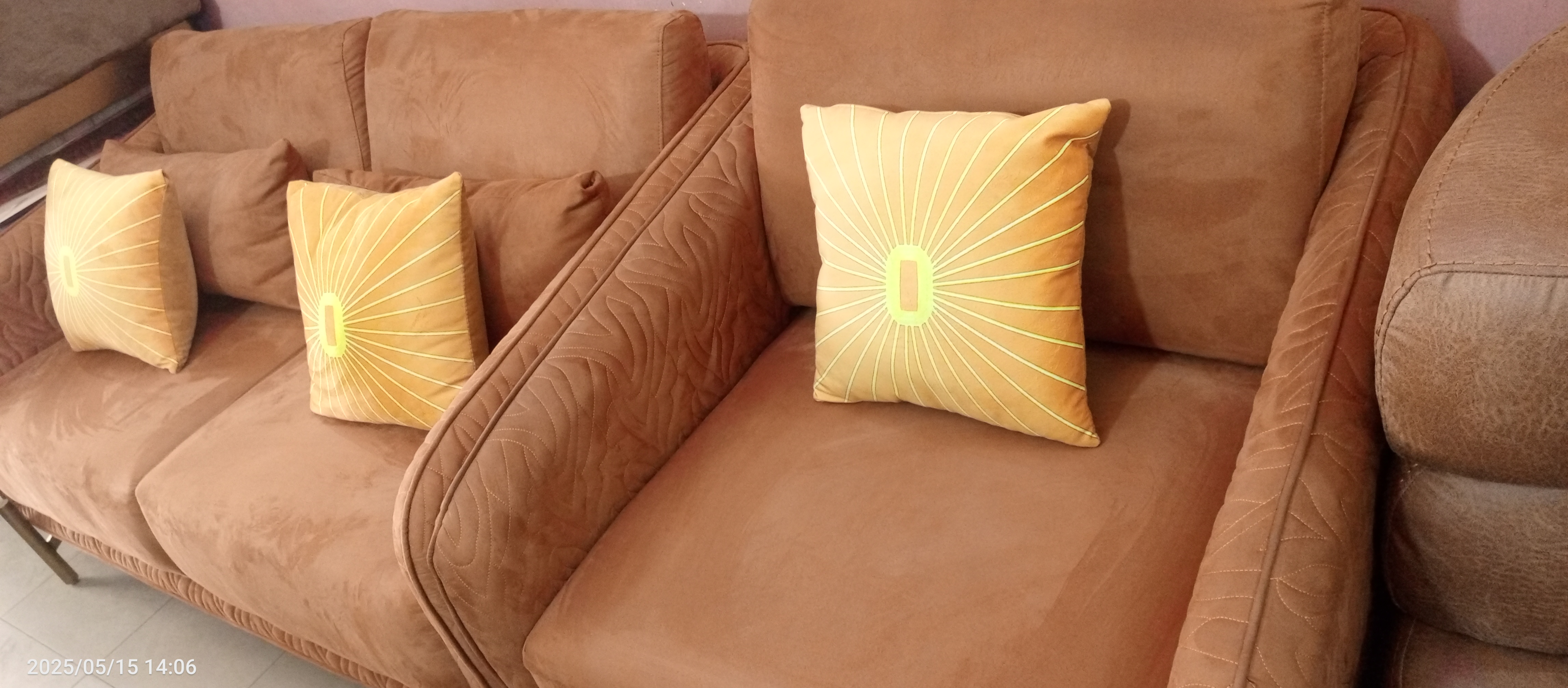 7-Seater Brown Sofa Set – Elegant and Durable