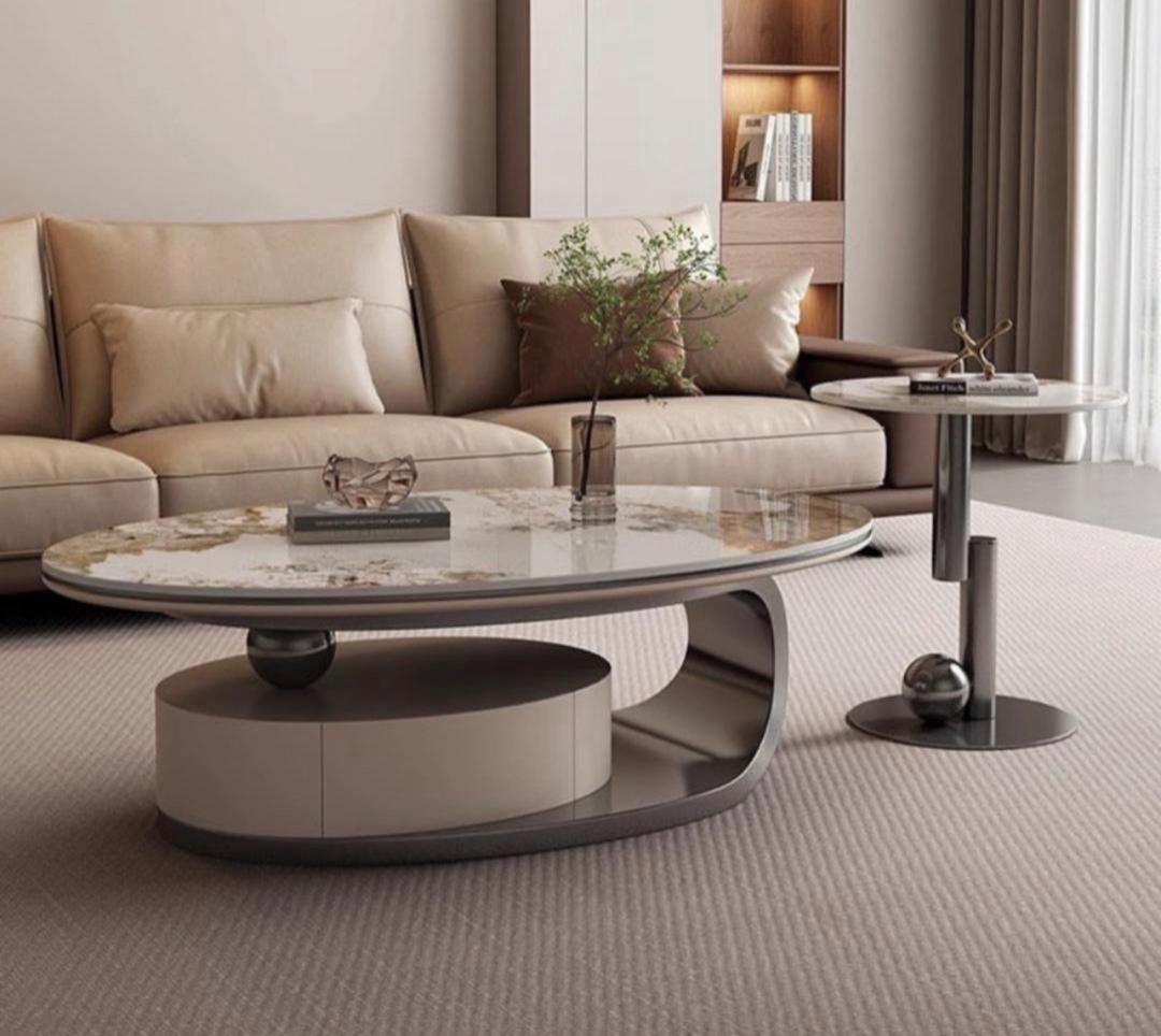 Imported Unique Coffee Table with Side Stool