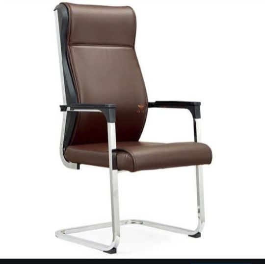 Leather Chair with Strong Iron Legs