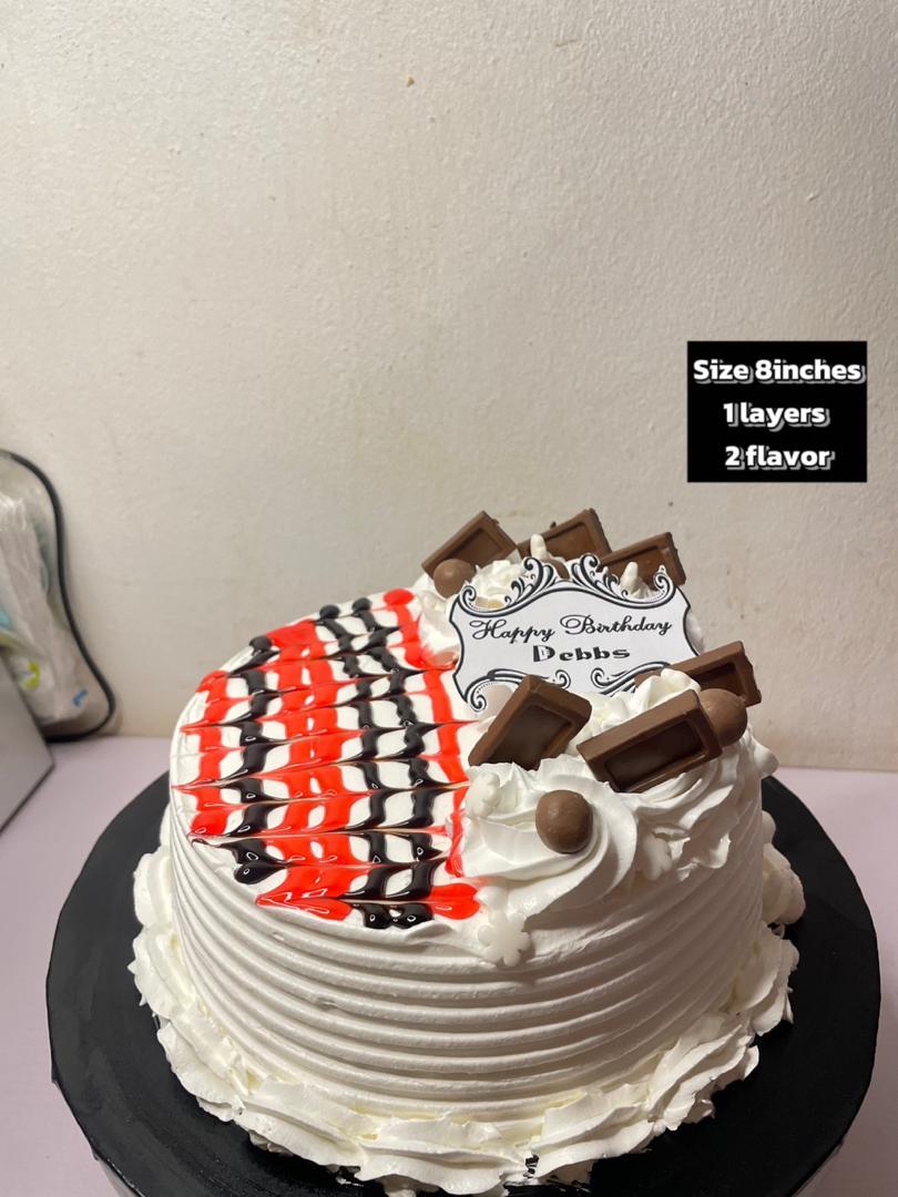 8-Inch Vanilla and Strawberry Flavored Cake