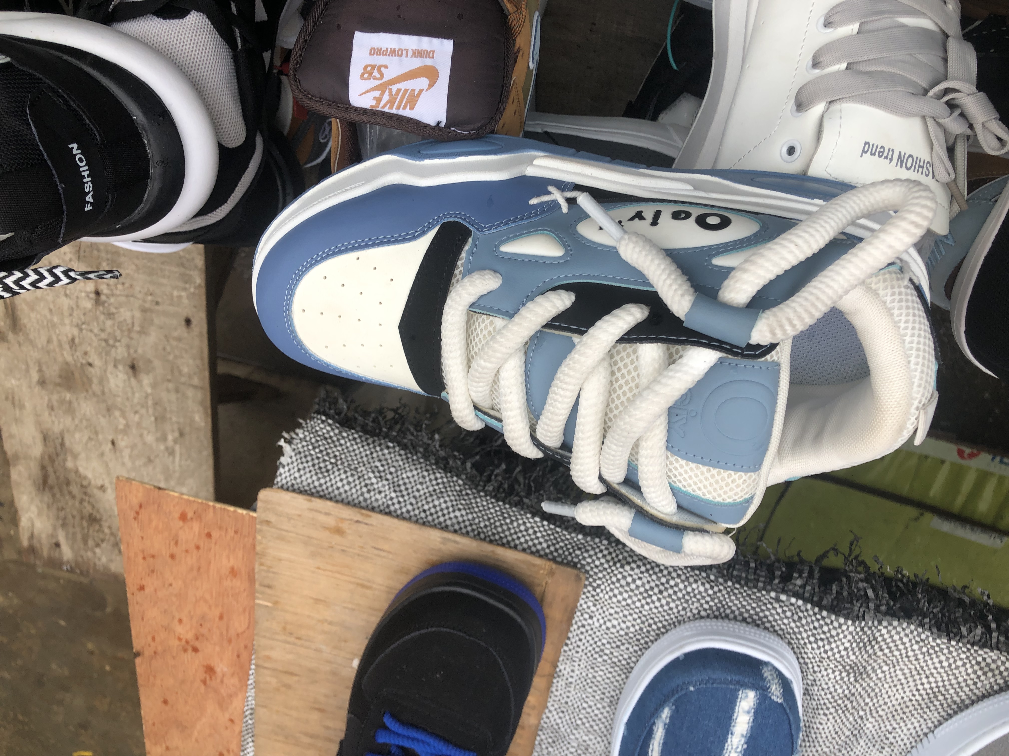 Stylish Blue and White Casual Sneakers