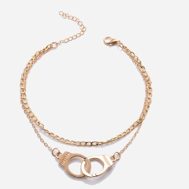 Gold Stainless Steel Necklace – Unisex, Trendy Iced Stone