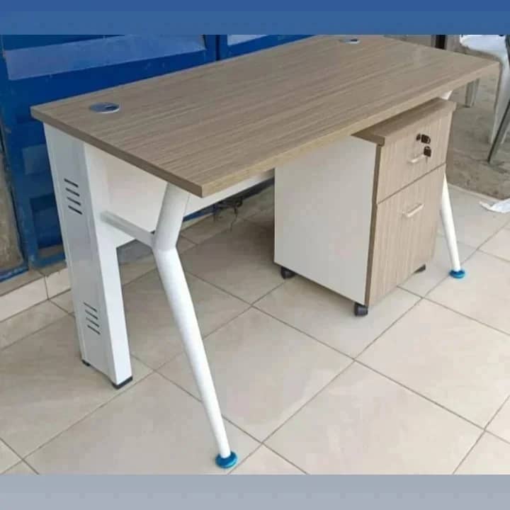 Classic 1.2m Office Metal Table with Mobile Drawer