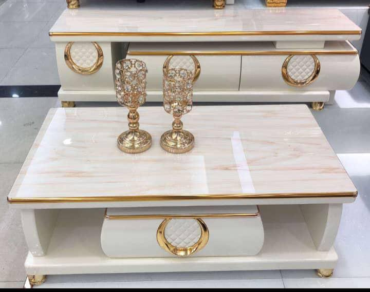 White nd gold center table with quality materials 