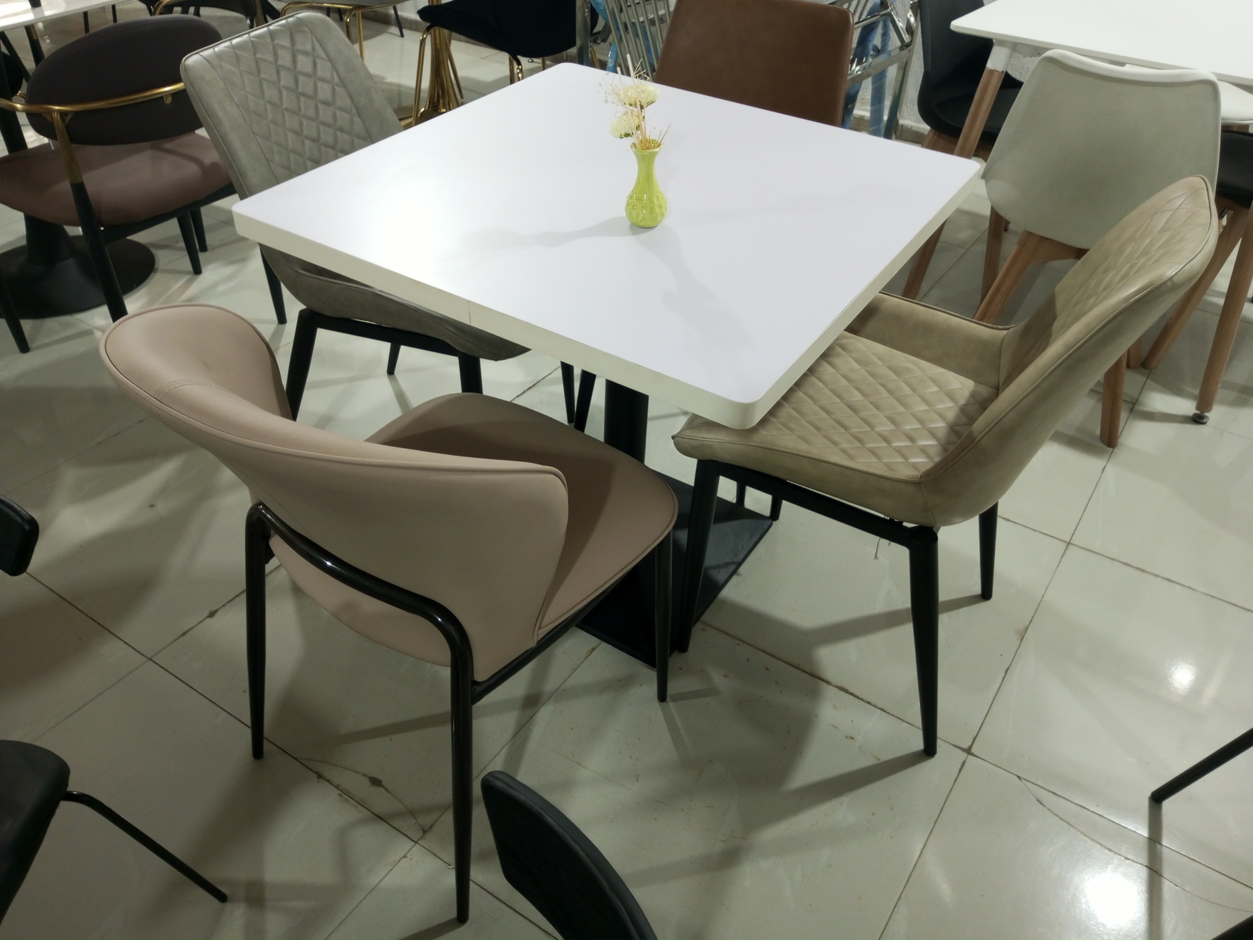4-seater dining set with a marble top