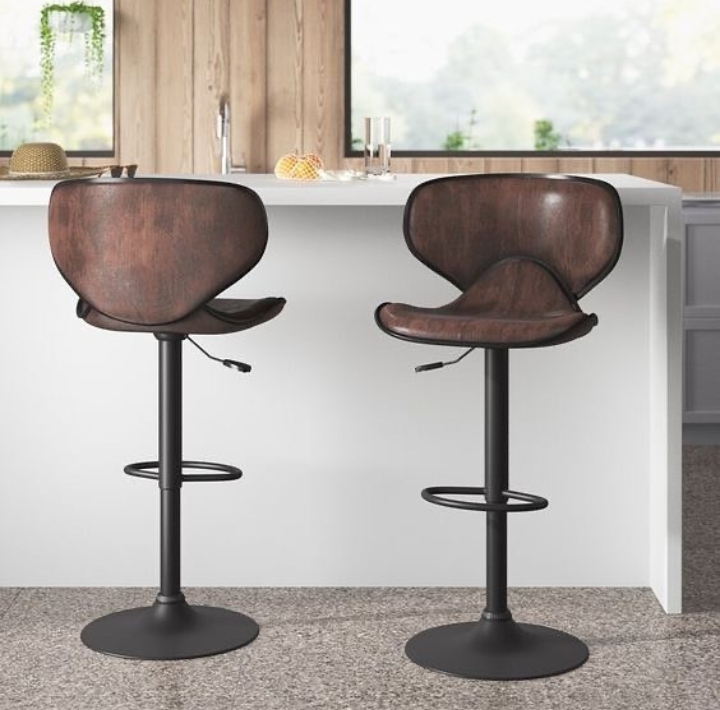 Adjustable Leather Bar Stool